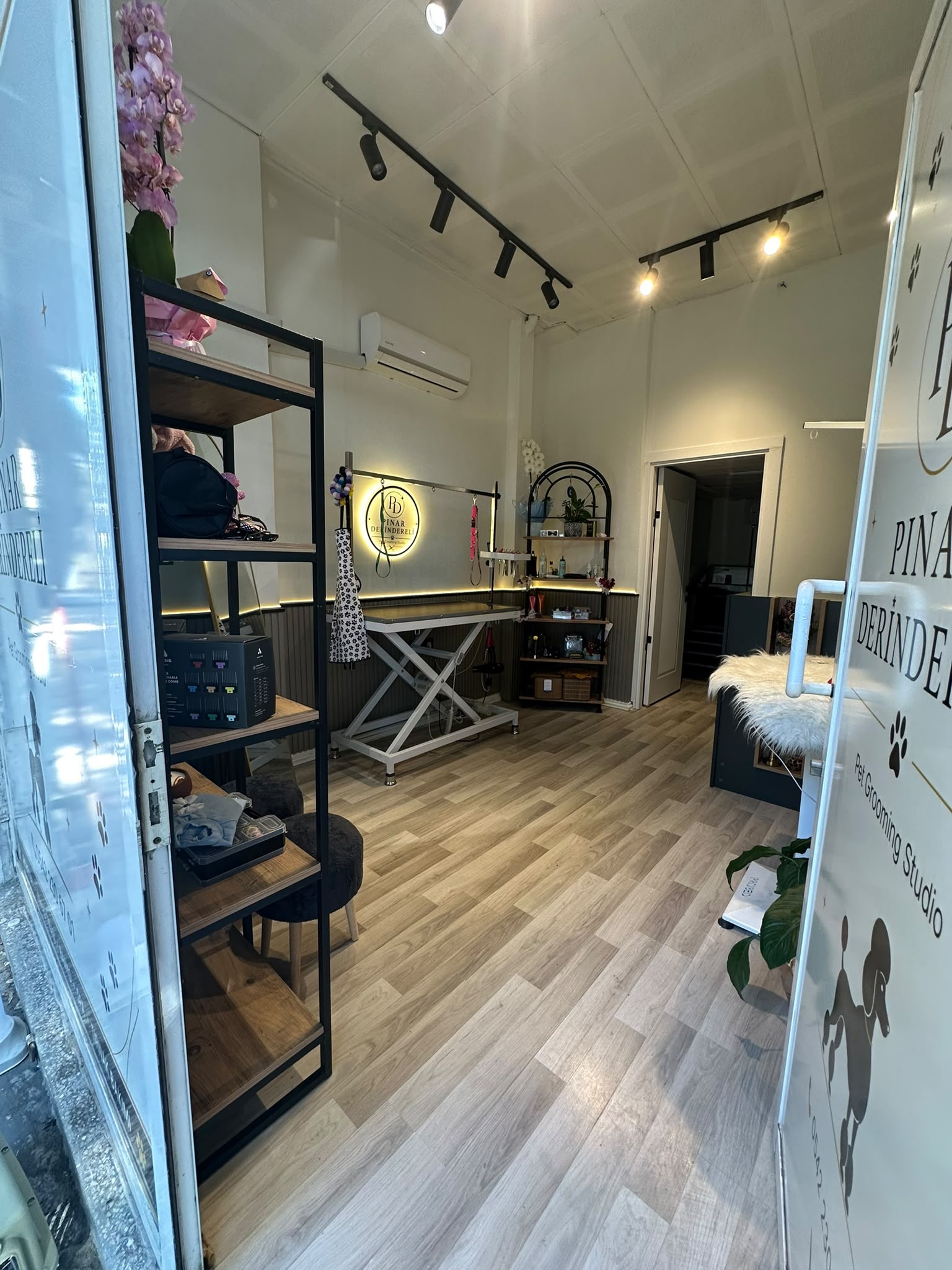 Bayraklı Pınar Derindereli Pet Grooming Studio ferah geniş iç mekan ve bakım salonu